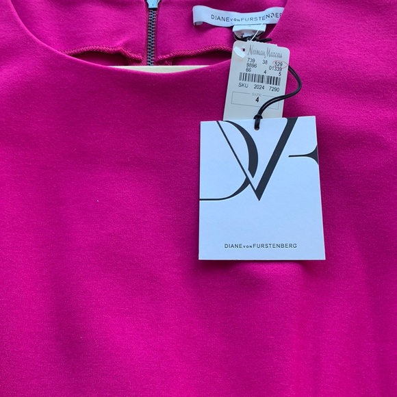 Diane Von Furstenberg Barbie Capreena Dress Hot Pink Flamingo💕 Barbicore Dress - Picture 6 of 16